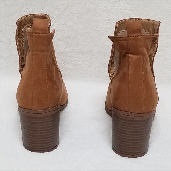 JOLIMALL Chesnut Brown Cut Out Heeled Booties 10 - Picture 6 of 13